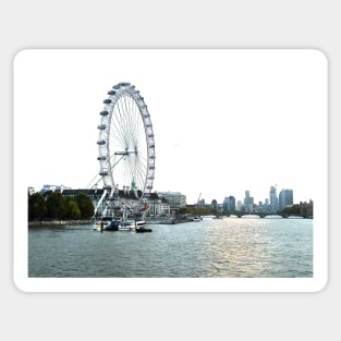Sunset on river Thames with London Eye Sticker